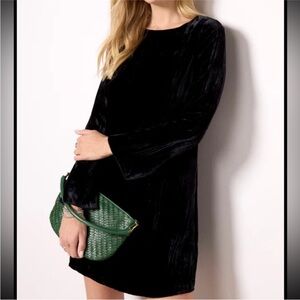 Rails Maeve black velvet long sleeve Coastal Cowgirl dress Sz L